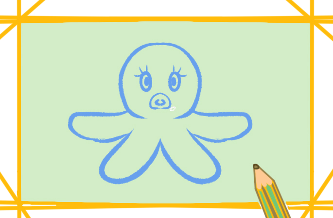 美麗的章魚上色<a href=http://www.inspiredelm.com/jianbihua/ target=_blank class=infotextkey>簡筆畫</a>要怎么畫