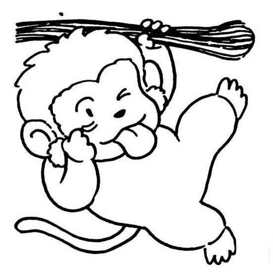 小猴子爬樹<a href=http://www.inspiredelm.com/jianbihua/ target=_blank class=infotextkey>簡(jiǎn)筆畫</a>圖片_小猴子兒童繪畫作品圖集