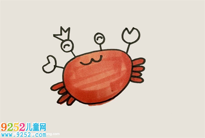 螃蟹怎么畫一步一步教