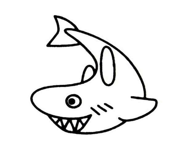 簡單好看的大鯊魚簡筆