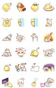 小動物小兔小黃雞卡通動物簡筆畫，可愛兒童插畫