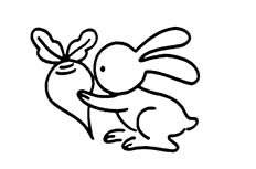 兔子拔蘿卜<a href=http://www.inspiredelm.com/jianbihua/ target=_blank class=infotextkey>簡筆畫</a>圖片_兔子兒童繪畫作品圖集