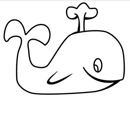 鯨魚(yú)噴水兒童簡(jiǎn)筆畫(huà)