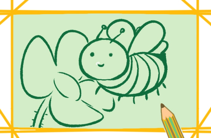采蜜的蜜蜂<a href=http://www.inspiredelm.com/jianbihua/ target=_blank class=infotextkey>簡筆畫</a>圖片怎么畫
