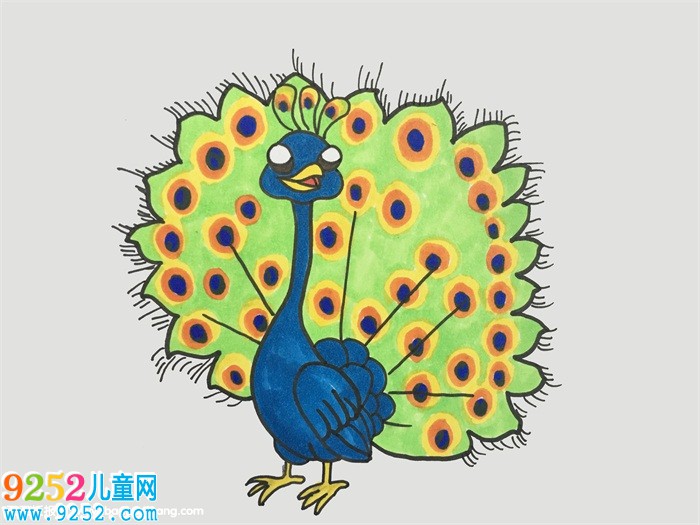 怎么畫孔雀開屏