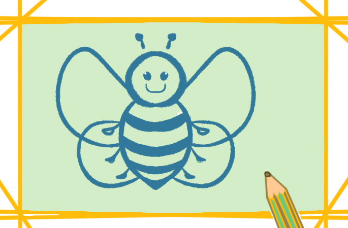 簡單可愛的蜜蜂上色<a href=http://www.inspiredelm.com/jianbihua/ target=_blank class=infotextkey>簡筆畫</a>要怎么畫