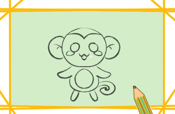 可愛的猴子<a href=http://www.inspiredelm.com/jianbihua/ target=_blank class=infotextkey>簡(jiǎn)筆畫</a>圖片怎么畫