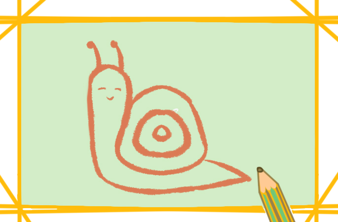 可愛好看的蝸牛上色<a href=http://www.inspiredelm.com/jianbihua/ target=_blank class=infotextkey>簡筆畫</a>要怎么畫
