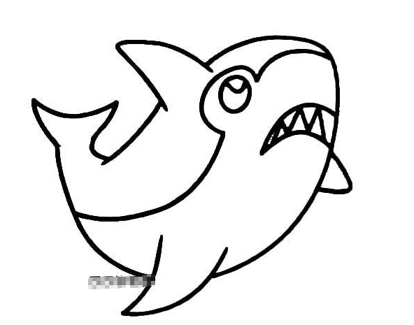 大鯊魚簡筆圖片