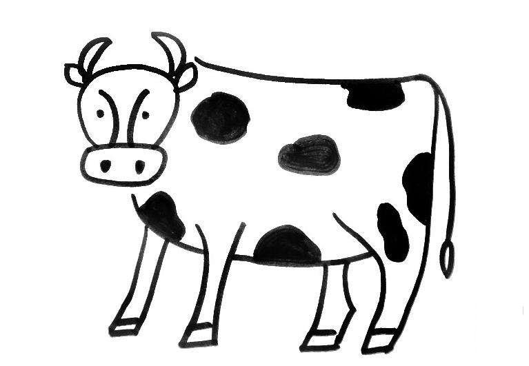 奶牛<a href=http://www.inspiredelm.com/jianbihua/ target=_blank class=infotextkey>簡筆畫</a>圖片_奶牛兒童繪畫作品圖集