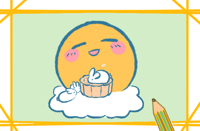 萌萌的中秋節(jié)月亮上色<a href=http://www.inspiredelm.com/jianbihua/ target=_blank class=infotextkey>簡筆畫</a>要怎么畫
