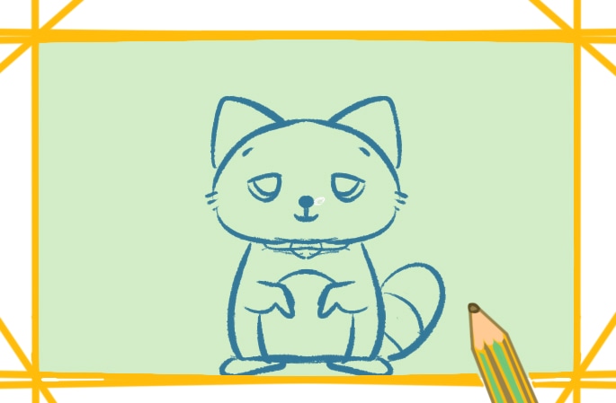 漂亮的藍(lán)貓<a href=http://www.inspiredelm.com/jianbihua/ target=_blank class=infotextkey>簡(jiǎn)筆畫</a>圖片怎么畫