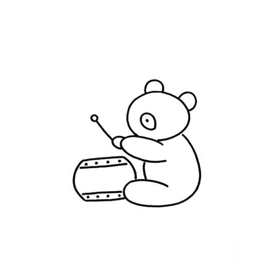 熊踩在球上<a href=http://www.inspiredelm.com/ertonghua/ target=_blank class=infotextkey>兒童畫</a>圖片_熊踩在球上兒童繪畫圖集