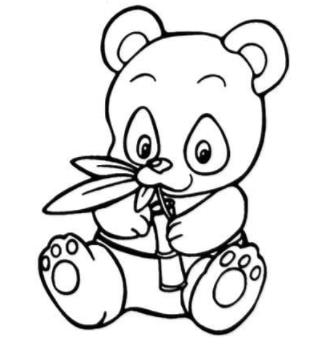 大熊貓吃竹子兒童畫圖片_大熊貓吃竹子兒童繪畫圖集
