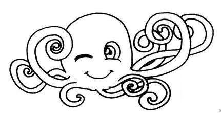 聰明的章魚兒童<a href=http://www.inspiredelm.com/jianbihua/ target=_blank class=infotextkey>簡筆畫</a>圖片_章魚兒童繪畫作品圖集