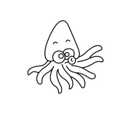 卡通八爪魚兒童畫圖片_卡通八爪魚兒童繪畫圖集