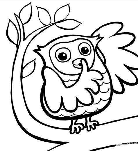 樹上的貓頭鷹兒童<a href=http://www.inspiredelm.com/jianbihua/ target=_blank class=infotextkey>簡筆畫</a>圖片_貓頭鷹兒童繪畫作品圖集