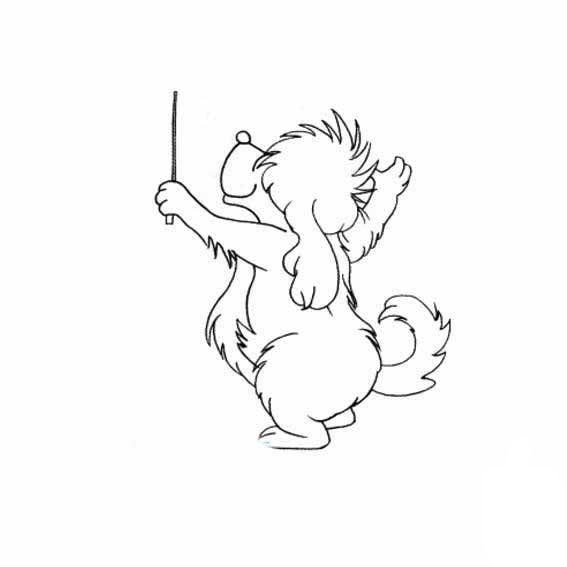 指揮唱歌的狗狗<a href=http://www.inspiredelm.com/ertonghua/ target=_blank class=infotextkey>兒童畫</a>圖片_指揮唱歌的狗狗兒童繪畫圖集