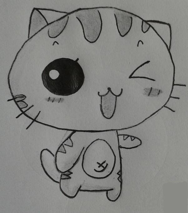 奔跑的小貓<a href=http://www.inspiredelm.com/ertonghua/ target=_blank class=infotextkey>兒童畫</a>圖片_奔跑的小貓兒童繪畫圖集