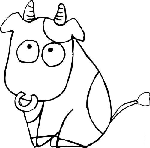 卡通牛<a href=http://www.inspiredelm.com/ertonghua/ target=_blank class=infotextkey>兒童畫</a>圖片_卡通牛兒童繪畫圖集