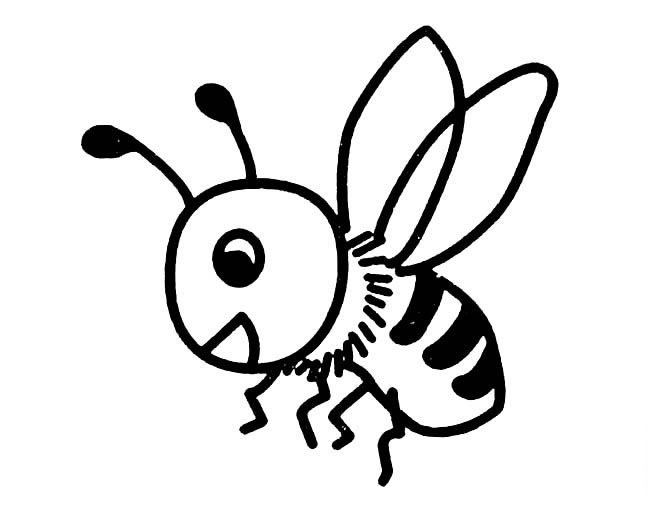 勤勞的小蜜蜂<a href=http://www.inspiredelm.com/jianbihua/ target=_blank class=infotextkey>簡筆畫</a>圖片_小蜜蜂兒童繪畫作品圖集