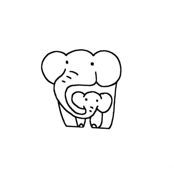 行走的大象<a href=http://www.inspiredelm.com/jianbihua/ target=_blank class=infotextkey>簡(jiǎn)筆畫</a>圖片_行走的大象兒童繪畫圖集