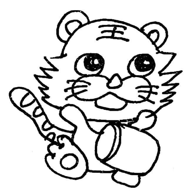 小老虎的兒童<a href=http://www.inspiredelm.com/jianbihua/ target=_blank class=infotextkey>簡筆畫</a>圖片_小老虎兒童繪畫作品圖集