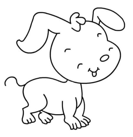 微笑的狗狗兒童畫圖片_微笑的狗狗兒童繪畫圖集