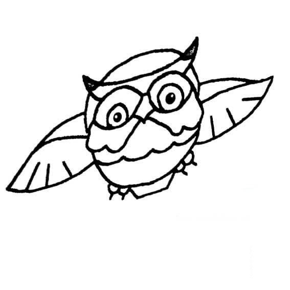 飛翔的貓頭鷹<a href=http://www.inspiredelm.com/jianbihua/ target=_blank class=infotextkey>簡(jiǎn)筆畫</a>圖片_飛翔的貓頭鷹兒童繪畫圖集