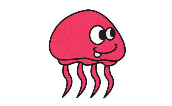 美麗的水母兒童<a href=http://www.inspiredelm.com/jianbihua/ target=_blank class=infotextkey>簡筆畫</a>圖片_兒童繪畫作品圖集