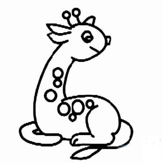 長頸鹿吃樹葉<a href=http://www.inspiredelm.com/jianbihua/ target=_blank class=infotextkey>簡筆畫</a>圖片_長頸鹿吃樹葉兒童繪畫圖集