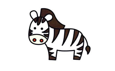 可愛(ài)動(dòng)物兒童畫(huà)圖片_動(dòng)物斑馬兒童繪畫(huà)圖集
