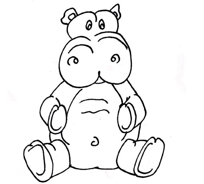 開心的小河馬<a href=http://www.inspiredelm.com/ertonghua/ target=_blank class=infotextkey>兒童畫</a>圖片_開心的小河馬兒童繪畫圖集