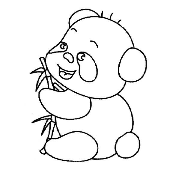 大熊貓吃竹子<a href=http://www.inspiredelm.com/ertonghua/ target=_blank class=infotextkey>兒童畫</a>圖片_大熊貓吃竹子兒童繪畫圖集