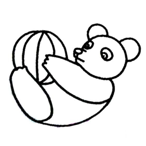 熊貓玩球<a href=http://www.inspiredelm.com/ertonghua/ target=_blank class=infotextkey>兒童畫</a>圖片_熊貓玩球兒童繪畫圖集