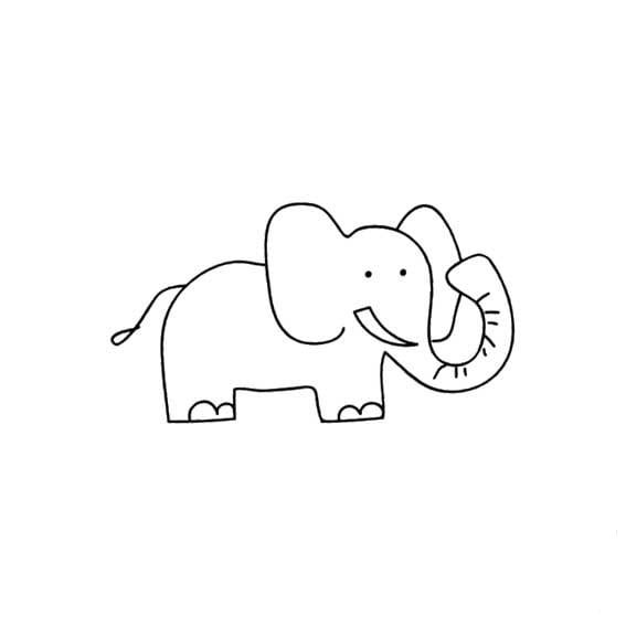 卡通大象<a href=http://www.inspiredelm.com/jianbihua/ target=_blank class=infotextkey>簡筆畫</a>圖片_卡通大象兒童繪畫圖集