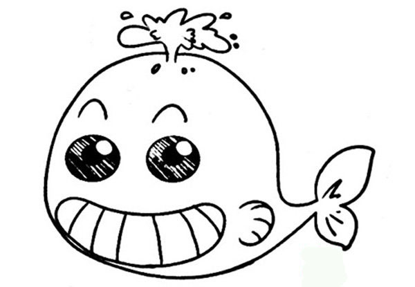 可愛(ài)的簡(jiǎn)筆畫，萌萌的鯨魚簡(jiǎn)筆畫
