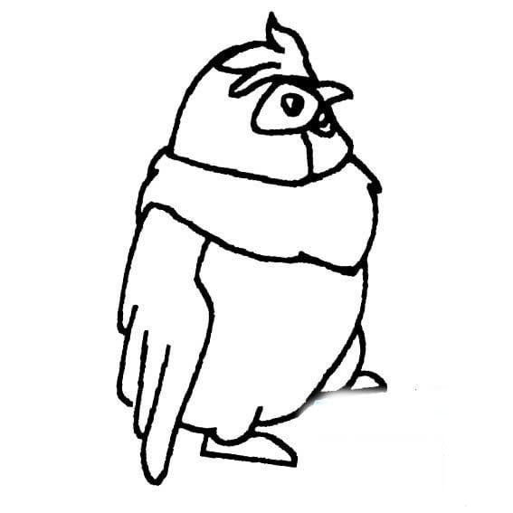 飛翔的貓頭鷹<a href=http://www.inspiredelm.com/jianbihua/ target=_blank class=infotextkey>簡(jiǎn)筆畫</a>圖片_飛翔的貓頭鷹兒童繪畫圖集