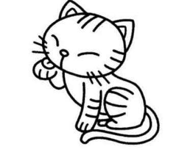 睡覺的小貓咪<a href=http://www.inspiredelm.com/jianbihua/ target=_blank class=infotextkey>簡筆畫</a>圖片_睡覺的小貓咪兒童繪畫圖集