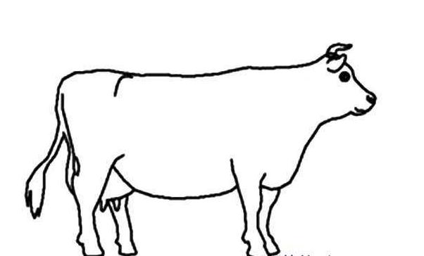 牛低頭吃草<a href=http://www.inspiredelm.com/ertonghua/ target=_blank class=infotextkey>兒童畫</a>圖片_牛低頭吃草兒童繪畫圖集