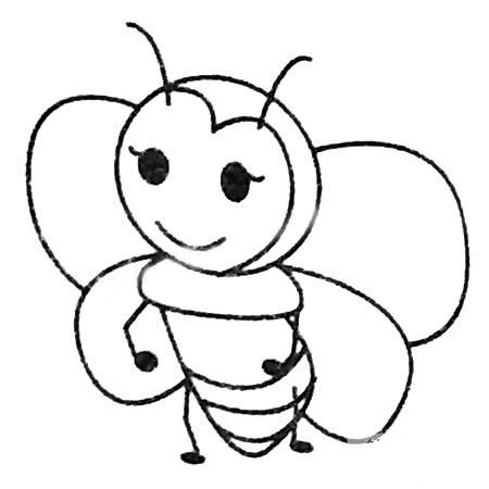 卡通小蜜蜂兒童<a href=http://www.inspiredelm.com/jianbihua/ target=_blank class=infotextkey>簡筆畫</a>圖片_小蜜蜂兒童繪畫作品圖集