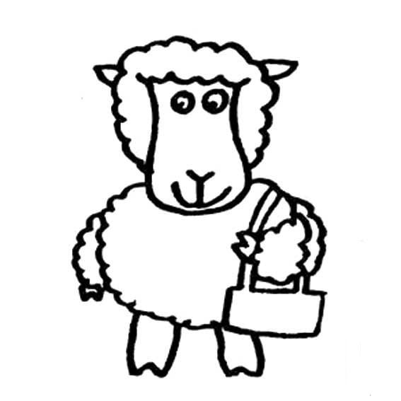綿羊玩毛線球<a href=http://www.inspiredelm.com/ertonghua/ target=_blank class=infotextkey>兒童畫</a>圖片_綿羊玩毛線球兒童繪畫圖集