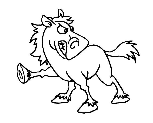 生氣的馬<a href=http://www.inspiredelm.com/ertonghua/ target=_blank class=infotextkey>兒童畫</a>圖片_生氣的馬兒童繪畫圖集
