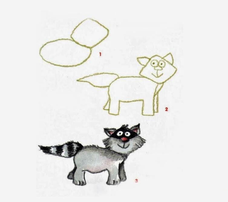 小浣熊怎么畫_可愛的小浣熊<a href=http://www.inspiredelm.com/ertonghua/ target=_blank class=infotextkey>兒童畫</a>作品