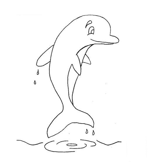 水面的海豚<a href=http://www.inspiredelm.com/ertonghua/ target=_blank class=infotextkey>兒童畫</a>圖片_水面的海豚兒童繪畫圖集