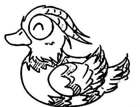 水面上的鴛鴦兒童<a href=http://www.inspiredelm.com/jianbihua/ target=_blank class=infotextkey>簡筆畫</a>圖片_鴛鴦兒童繪畫作品圖集