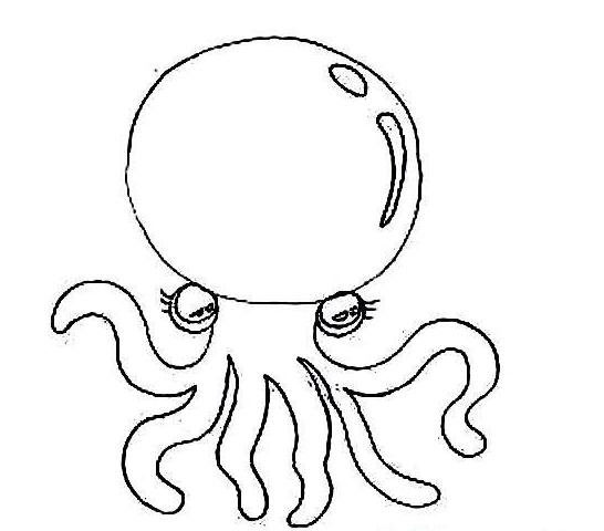 逃跑的章魚<a href=http://www.inspiredelm.com/ertonghua/ target=_blank class=infotextkey>兒童畫</a>圖片_逃跑的章魚兒童繪畫圖集
