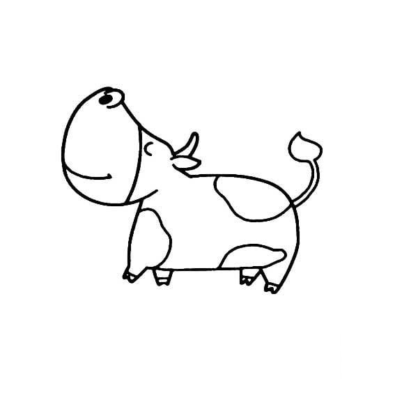 懷孕的奶牛<a href=http://www.inspiredelm.com/jianbihua/ target=_blank class=infotextkey>簡筆畫</a>圖片_懷孕的奶牛兒童繪畫圖集