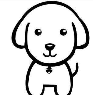 幼兒簡筆畫動物圖片_忠誠的小狗