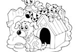 卡通動物怎么畫_小花狗的家的兒童畫作品